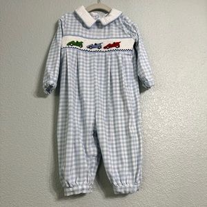 Smockingbird Race Car romper